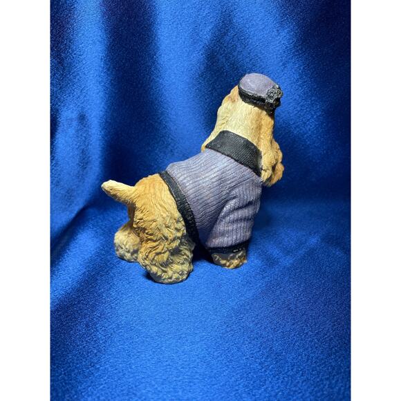 Buff Cocker Spaniel Dog Wearing Sweater and Hat Figurine - Picture 4 of 8